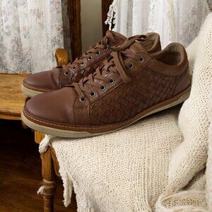 Allen Edmonds Men's Porter Derby Woven Leather Brown Low-Top Sneakers‎ 10.5 D